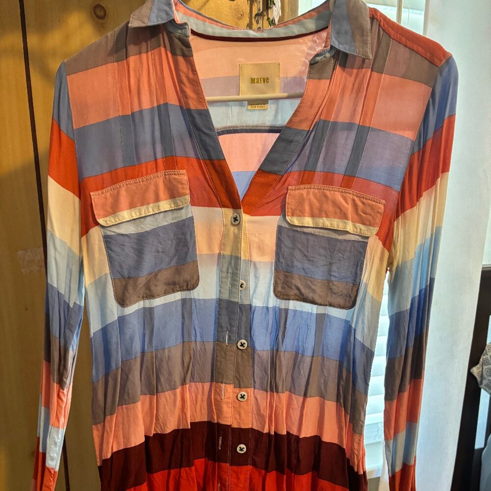 Anthropologie Maeve Womens Button Up Blouse - Size 4, Gently Used